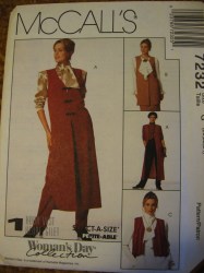 7232  MCCALLS 1 HR UNLINED VESTS 3 LENGTHS BUTTONS OR NOT PATTERN 12-16 UNCUT